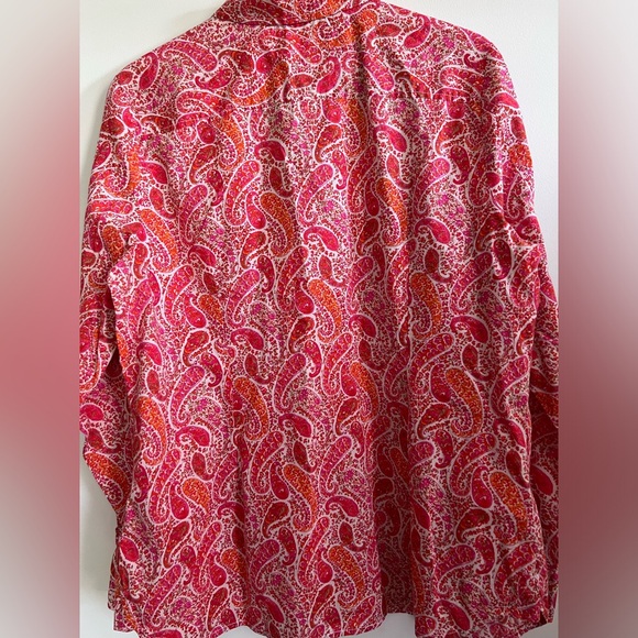 Tommy Hilfiger Women's Blouse Size XL Red/Pink Floral Classic Fit Long Sleeve - Picture 2 of 4